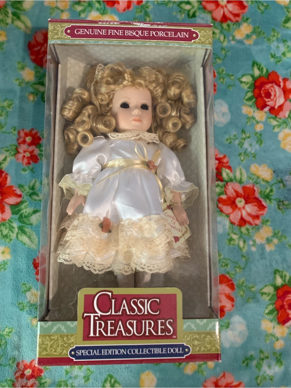 Classic Treasures Vintage Bisque Porcelain Doll No Eyes 12”